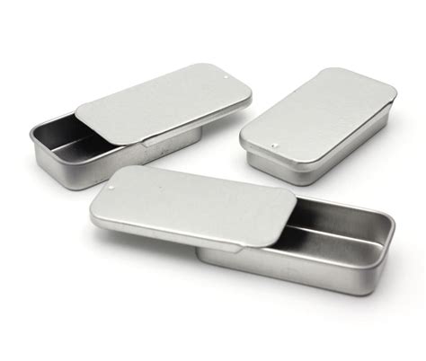 small box slide top metal|Magnakoys® Small Metal Slide Top Tin Containers for Crafts.